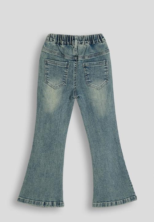Pop Candy - Dart detail flared jeans - blue