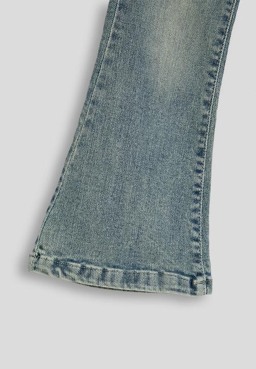 Pop Candy - Dart detail flared jeans - blue
