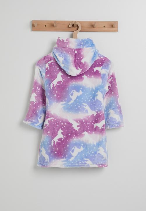 Pop Candy - Plush night gown - purple gradient/unicorn aop