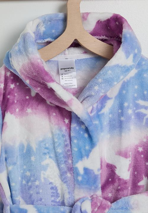 Pop Candy - Plush night gown - purple gradient/unicorn aop