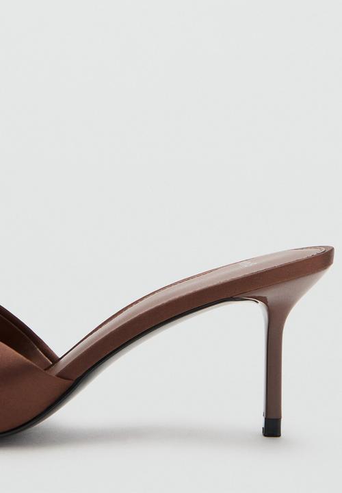 MANGO - Lara open toe mule - dark brown