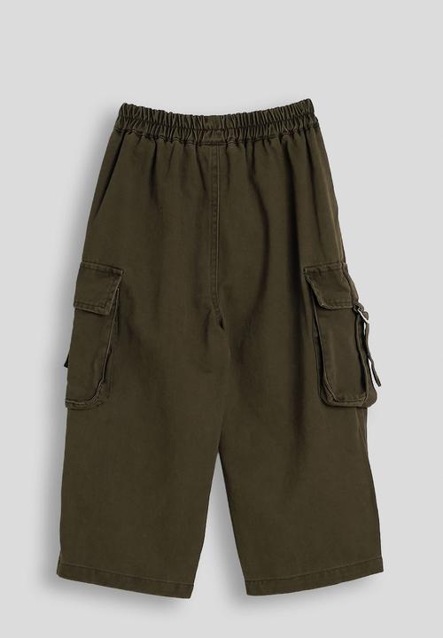 Pop Candy - Wide leg cargo pants - brownish green