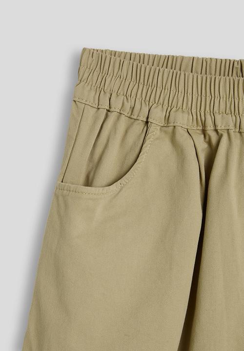 Pop Candy - Lace hem co-ord pants - khaki