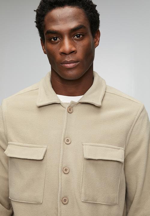 Brave Soul - Fleece Overcoat - Mushroom