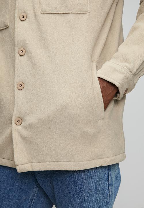 Brave Soul - Fleece Overcoat - Mushroom