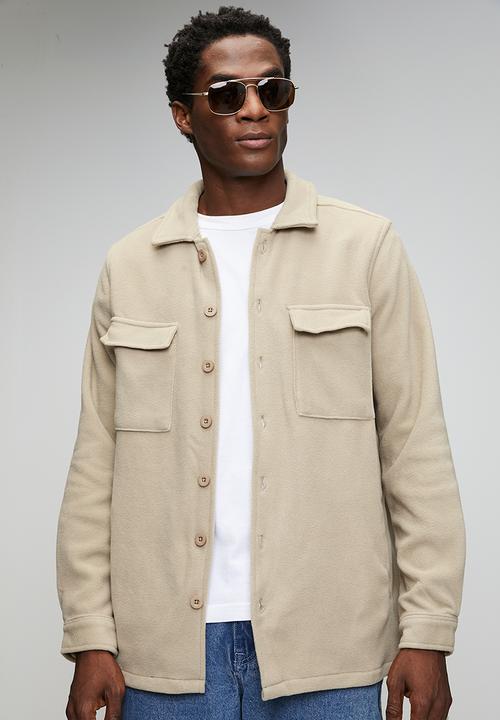 Brave Soul - Fleece Overcoat - Mushroom