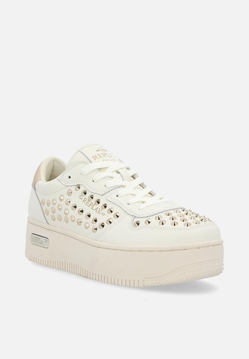Replay - Epic High Studs - Off White/Plat