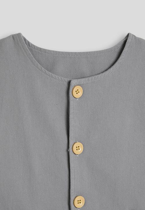 Pop Candy - Cropped collarless co-ord jacket - granite