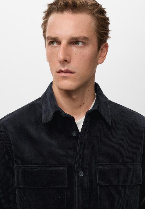 MANGO - Baku lux corduroy overshirt - midnight navy