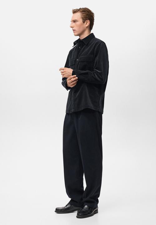 MANGO - Baku lux corduroy overshirt - midnight navy