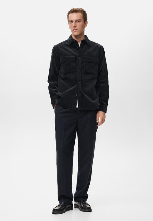 MANGO - Baku lux corduroy overshirt - midnight navy