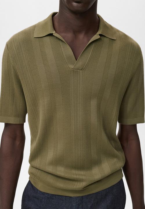MANGO - Poloshirt MANFIO - Khaki