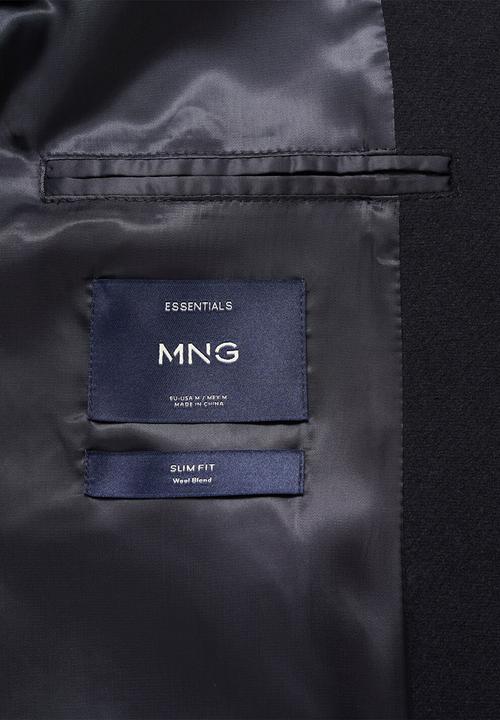 MANGO - Wool blend  Funnel Neck Coat - midnight navy
