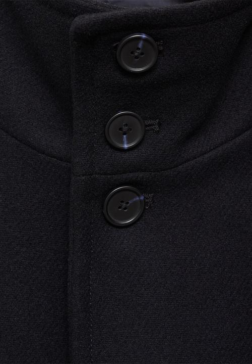 MANGO - Wool blend  Funnel Neck Coat - midnight navy