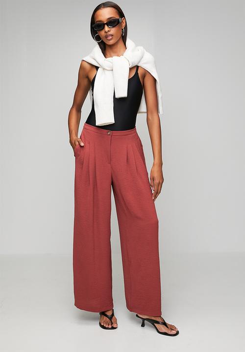 New Look - St cey tailoring wide leg pleat trouser - rust