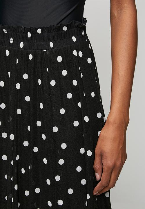 Me&B - Panelled Lined Mesh Skirt - Black
