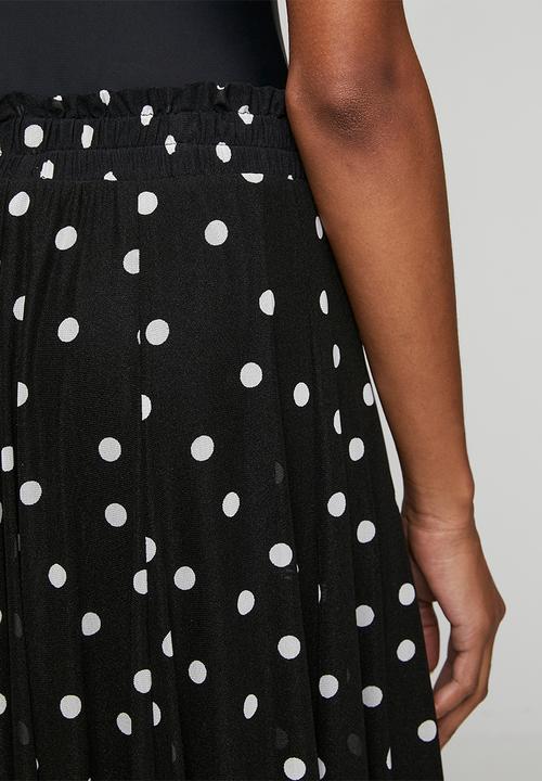 Me&B - Panelled Lined Mesh Skirt - Black