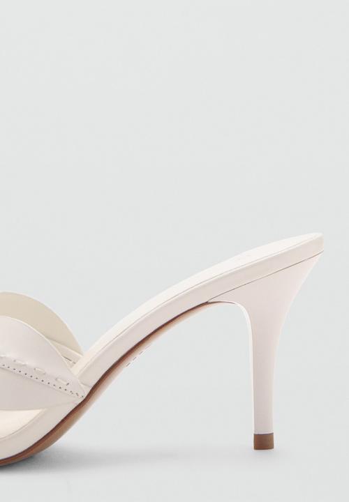 MANGO - Flower open toe mule - light beige