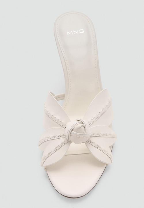 MANGO - Flower open toe mule - light beige