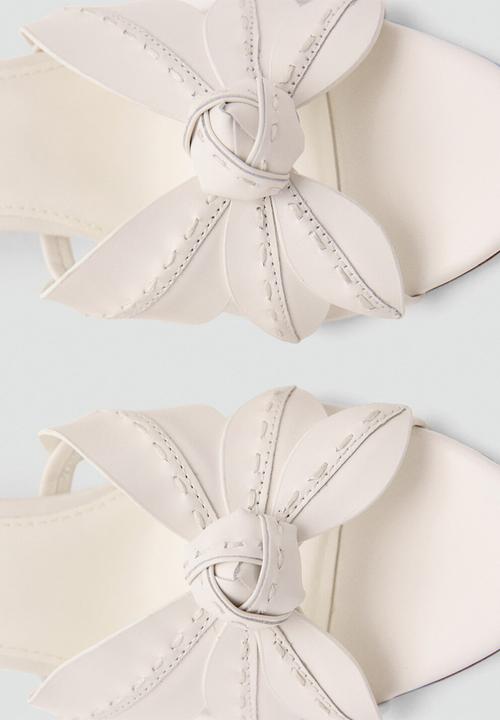 MANGO - Flower open toe mule - light beige