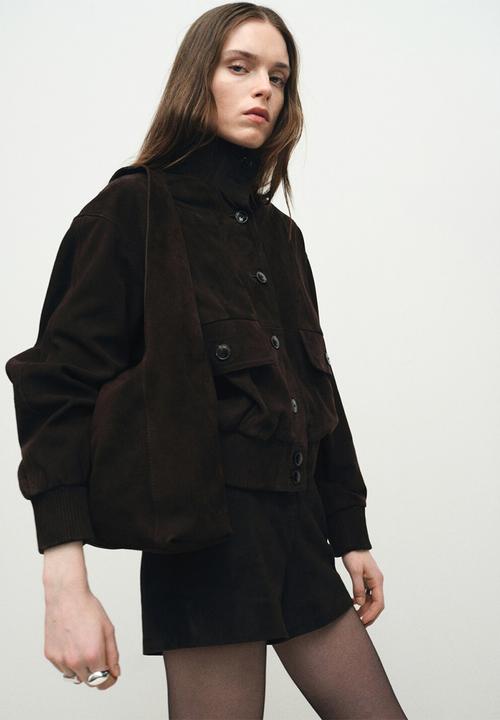MANGO - Piramide shoulder bag - dark brown