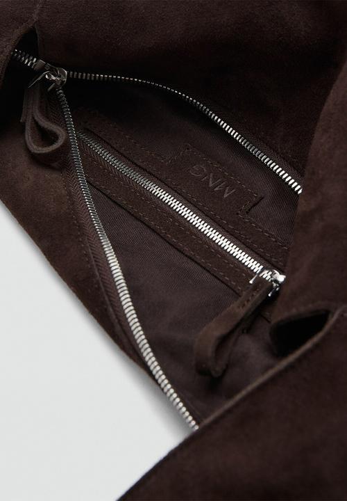 MANGO - Piramide shoulder bag - dark brown