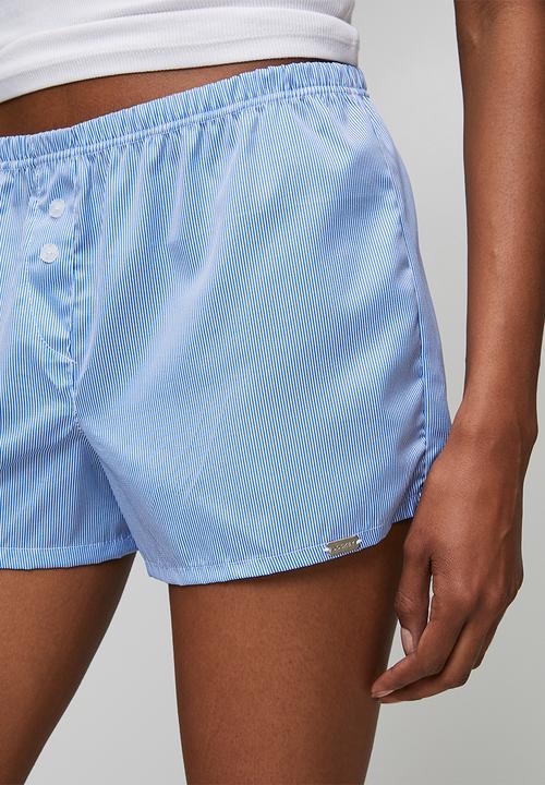 Jockey - Ladies woven short - navy stripe