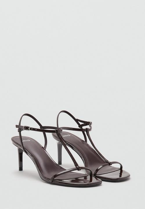 MANGO - Lion open toe ankle strap - dark brown