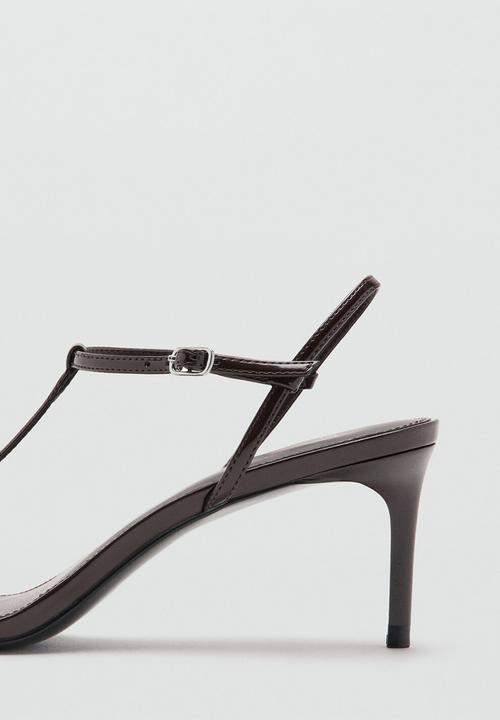 MANGO - Lion open toe ankle strap - dark brown