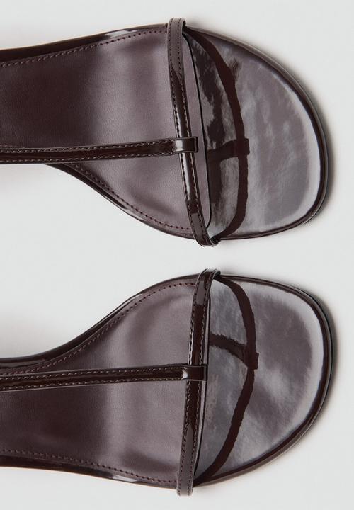 MANGO - Lion open toe ankle strap - dark brown