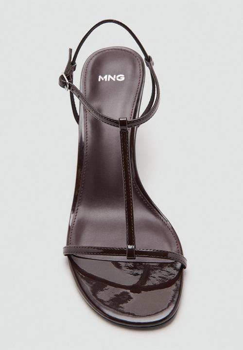 MANGO - Lion open toe ankle strap - dark brown