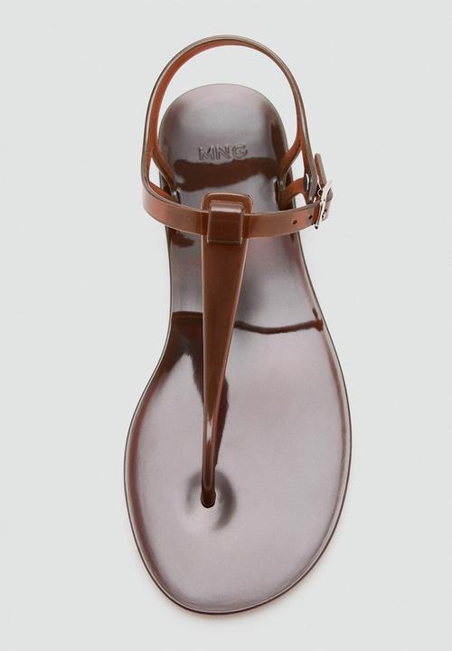 MANGO - Pool1 t-bar ankle strap - dark brown