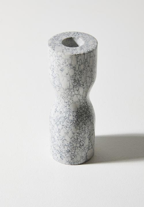 Sixth Floor - Marble Candle Holder Set 2 - grey