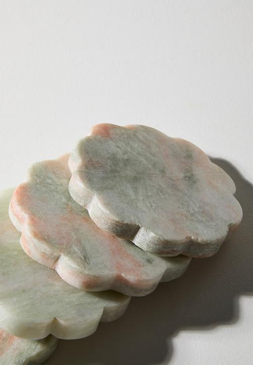 Sixth Floor - Scalloped Marble Coaster Set 4