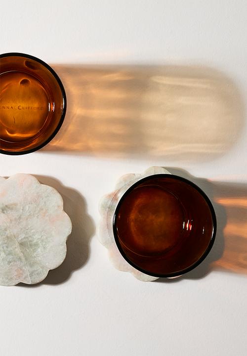 Sixth Floor - Scalloped Marble Coaster Set 4