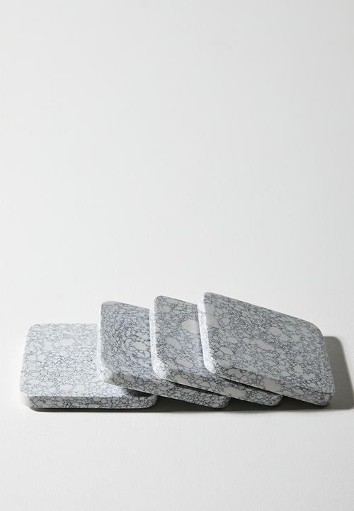 Sixth Floor - Squoval Coaster Set 4 - Grey 