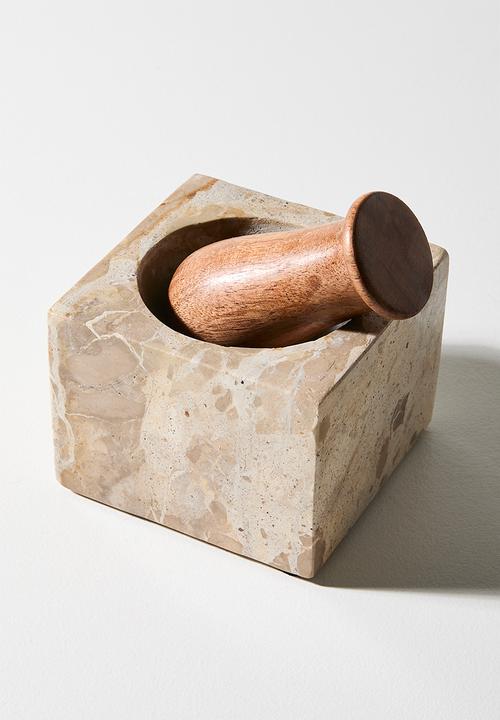 Sixth Floor - Marble & Wood Pestle & Mortar - Natural