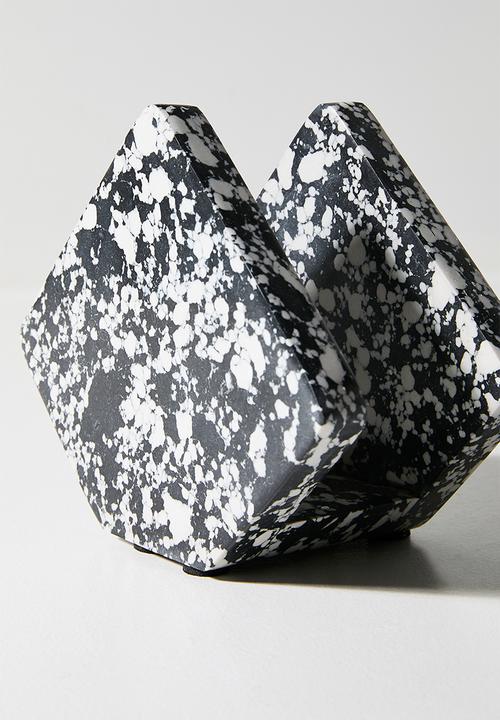 Sixth Floor - Spec Marble Napkin Holder - Black & White