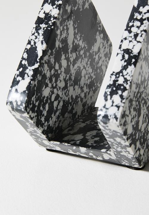 Sixth Floor - Spec Marble Napkin Holder - Black & White