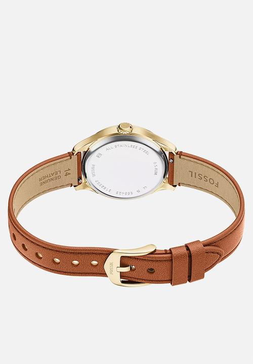 Fossil - Classic Gilmore Leather  Es5423 Watch - Brown & Gold