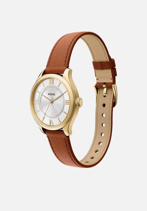 Fossil - Classic Gilmore Leather  Es5423 Watch - Brown & Gold