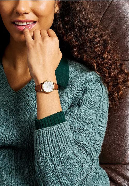 Fossil - Classic Gilmore Leather  Es5423 Watch - Brown & Gold
