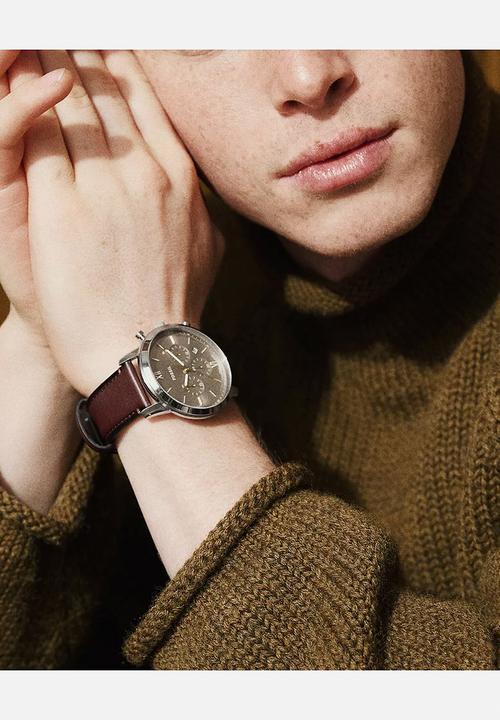 Fossil - Classic Neutra Leather Fs6129 Watch - Brown & Silver