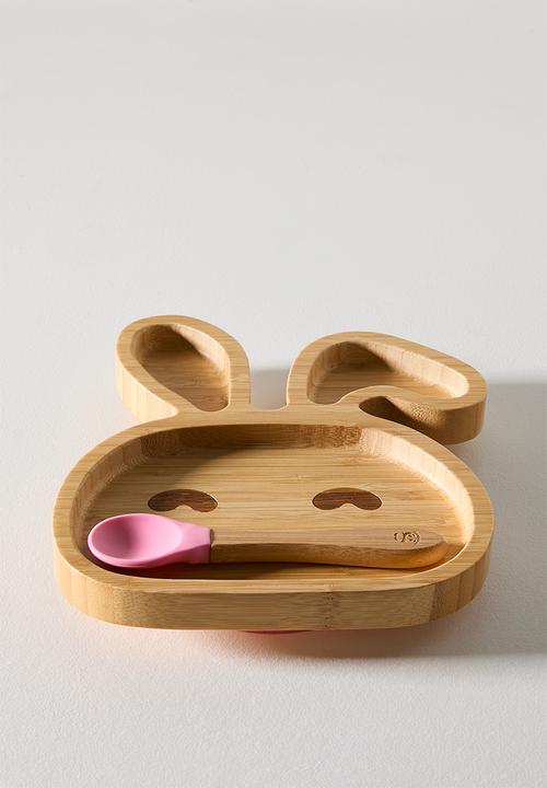 Nicolson Russell - Bamboobino Bunny Plate - Neutral & Pink