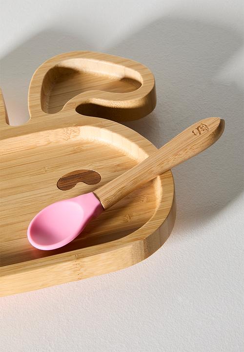 Nicolson Russell - Bamboobino Bunny Plate - Neutral & Pink
