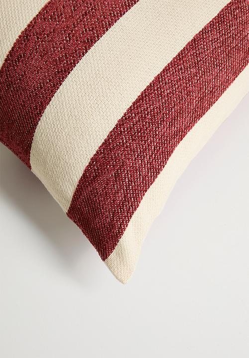 Haven & Earth  - Chenille Stripe Scatter - Garnet