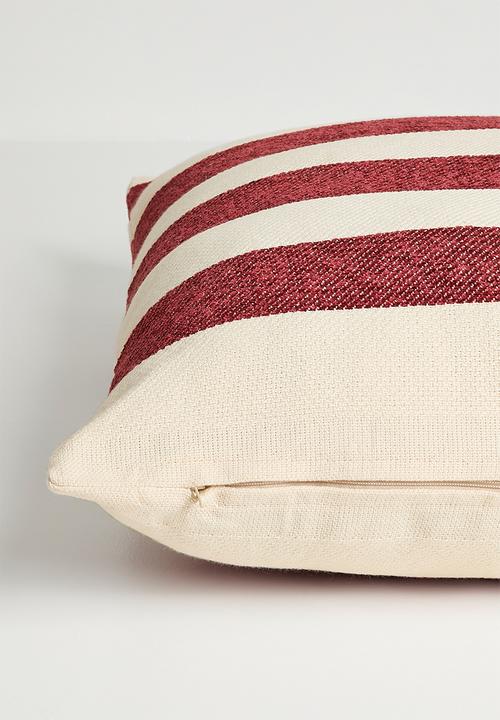 Haven & Earth  - Chenille Stripe Scatter - Garnet