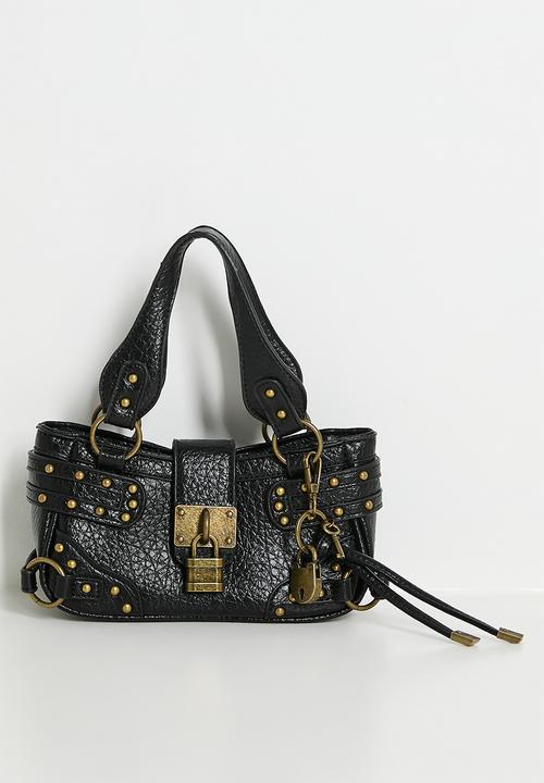 Tessa Design - Adeline Studded Buckle Bag - Black