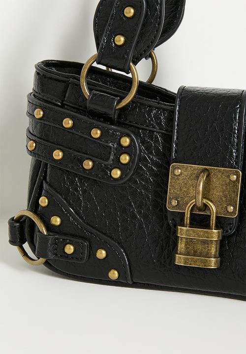 Tessa Design - Adeline Studded Buckle Bag - Black