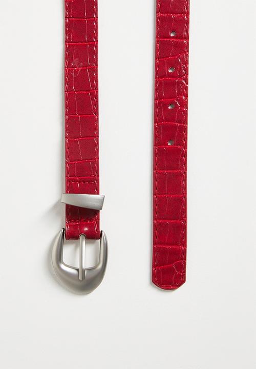 Tessa Design - Bendetta Snake Imprint Belt - Red